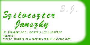 szilveszter janszky business card